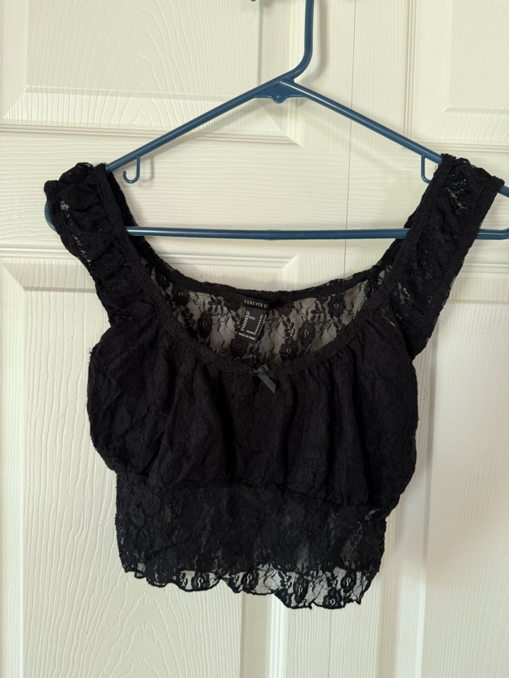 Forever 21 Black Lace Cropped Camisole